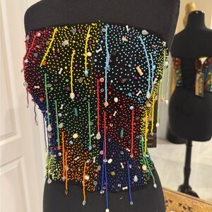 Colorful hand Beaded Corset Top